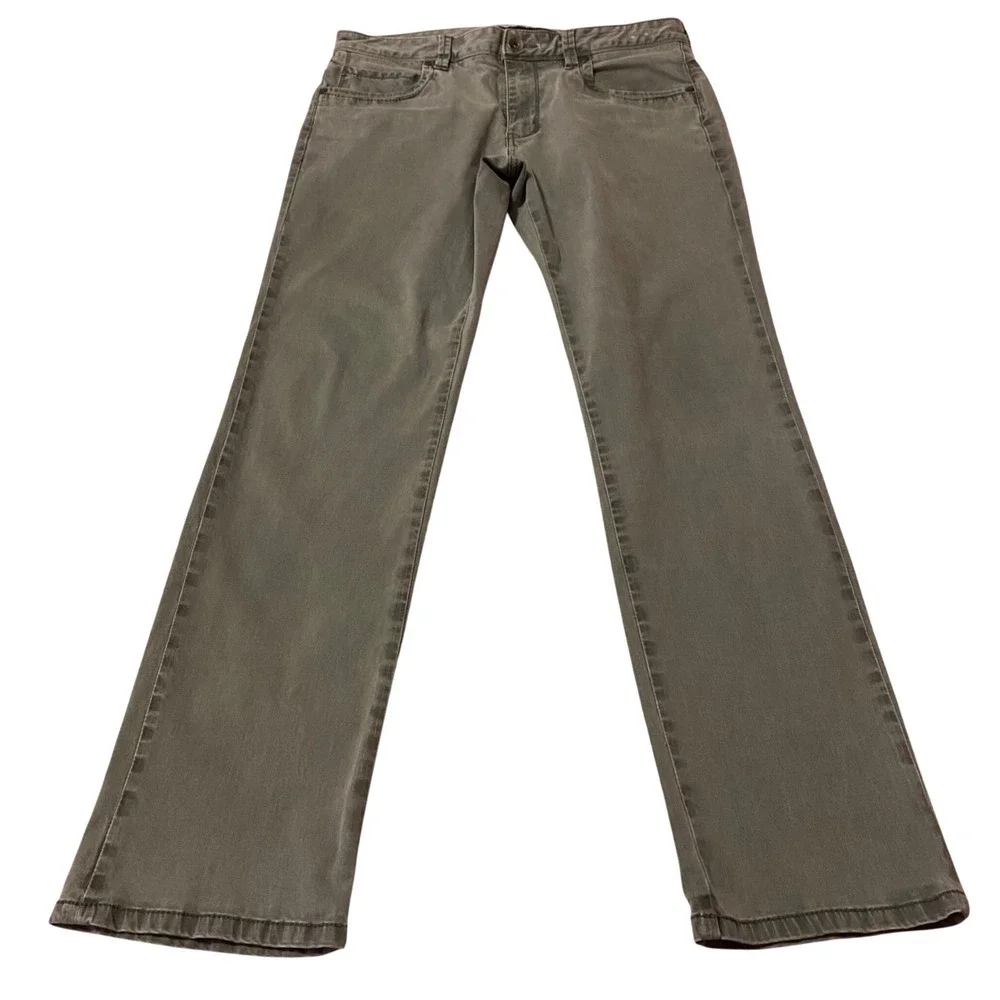 Tommy Bahama Boracay Mens 32x32 Grey Sateen Five Pocket Chino Pants Straight Leg